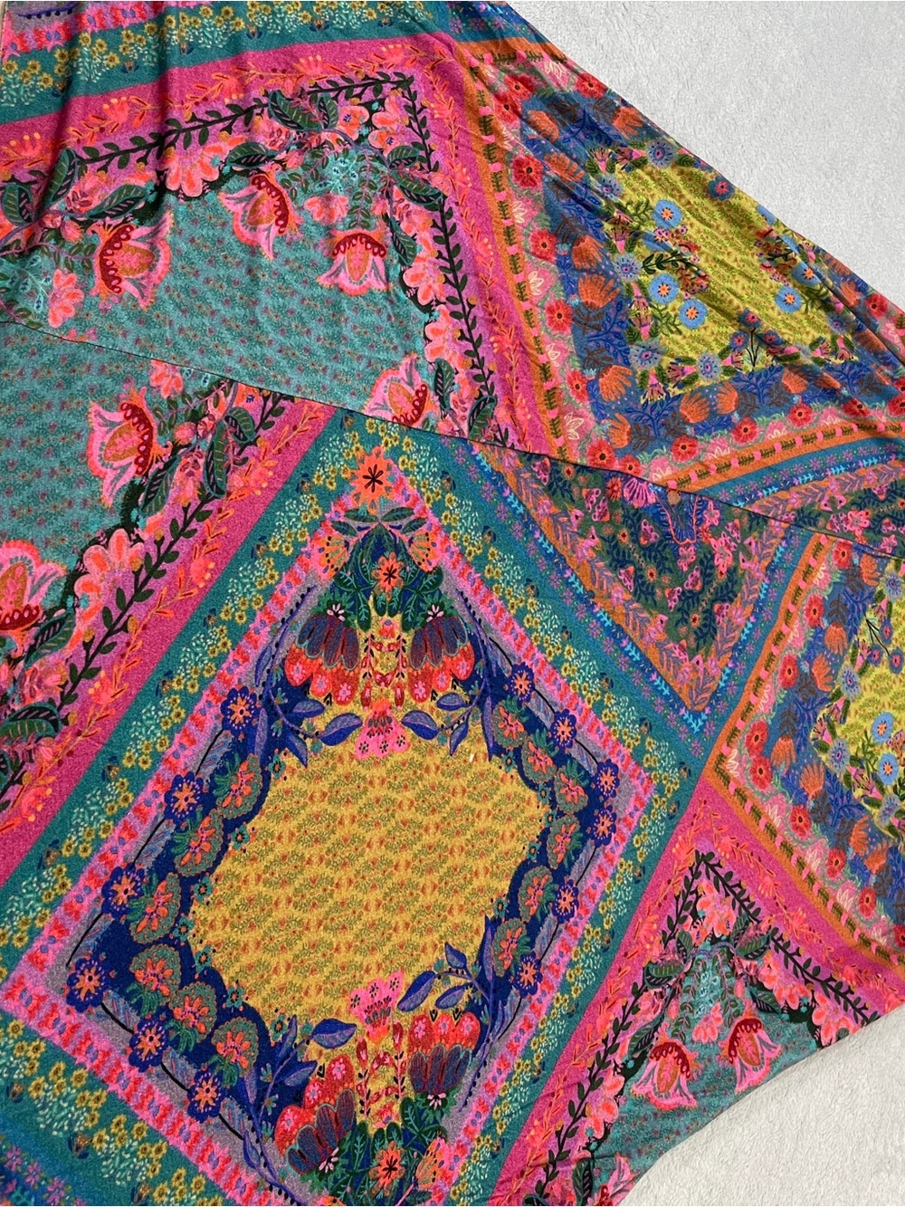 Natural Life Boho Patchwork Maxi Skirt Large Colorful Festival Cottagecore Beach - Picture 3 of 7